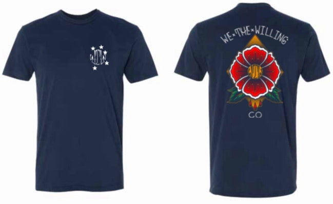 Midnight Blue Poppy Flower Tee